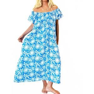 NEW JOSHI gauze sea dress in blue